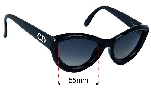 Sunglass Fix Replacement Lenses for Christian Dior 2907 - 55mm wide 