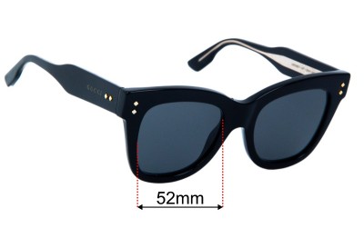 Gucci GG1082S Replacement Lenses 52mm wide 