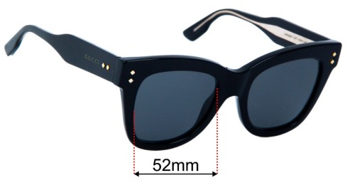 Gucci GG1082S 52mm Replacement Lenses by Sunglass Fix™ display picture 1