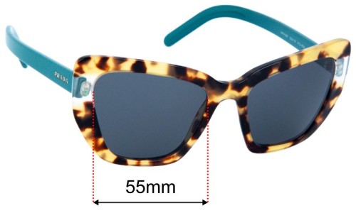 Prada SPR 08V Replacement Lenses 55mm wide 