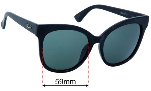Sunglass Fix Replacement Lenses for Quay Australia It's My Way - 59mm wide 