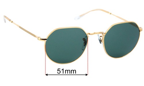 Ray Ban RB3565 Jack Lentilles de Remplacement 51mm wide 