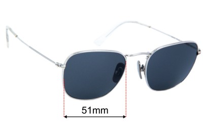 Ray Ban RB8157 Frank Titanium Replacement Lenses 51mm wide 