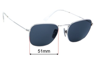 Ray-Ban RB8157 Frank Titanium Replacement Lenses 51mm wide 