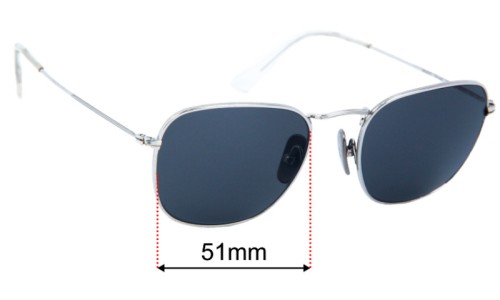 Ray Ban RB8157 Frank Titanium Replacement Lenses - 51mm 
