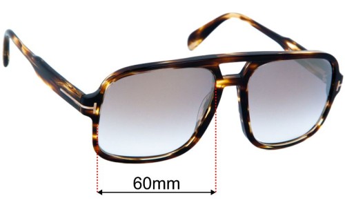 Tom Ford TF884 Falconer Replacement Lenses 60mm wide 