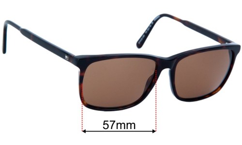 Tommy Hilfiger / Specsavers TH Sun RX 26 Replacement Sunglass Lenses - 57mm wide 