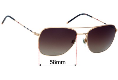 Burberry B 3079 Replacement Lenses 58mm wide 