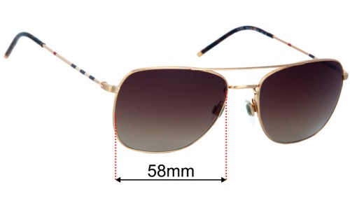 Sunglass Fix Replacement Lenses for Burberry B 3079 - 58mm wide 