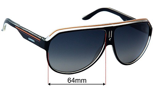  Sunglass Fix Replacement Lenses for Carrera 23 - 64mm Wide 