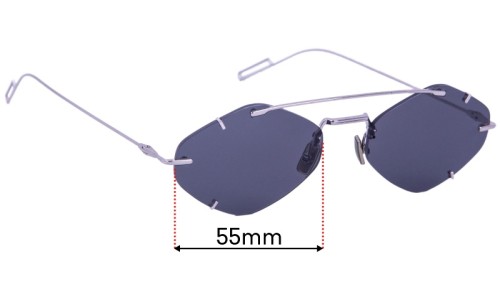 Sunglass Fix Replacement Lenses for  Christian Dior Inclusion - 55mm 