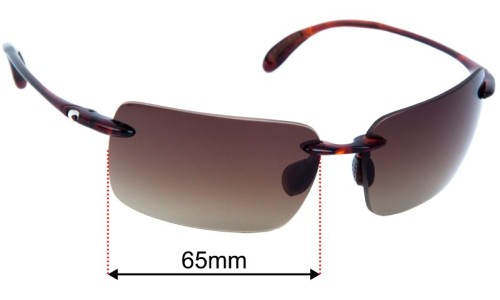 Costa Del Mar Cayan Lentes de Repuesto 65mm wide 