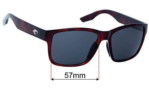 Sunglass Fix Replacement Lenses for Costa Del Mar Paunch - 57mm wide 