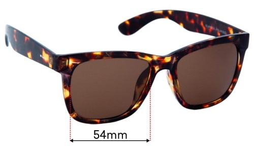 Sunglass Fix Replacement Lenses for Glarefoil Creevy - 54mm Wide 