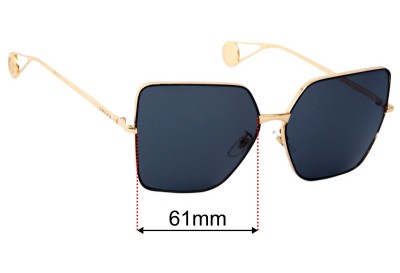 Gucci GG0436S  Replacement Lenses 61mm wide 