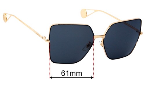 Gucci GG0436S Replacement Sunglasses Lenses 61mm 