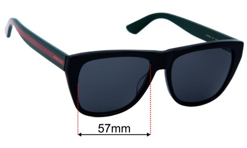  Sunglass Fix Replacement Lenses for Gucci GG0926S - 57mm Wide 