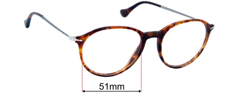 Sunglass Fix Replacement Lenses for Persol 3125-V - 51mm Wide