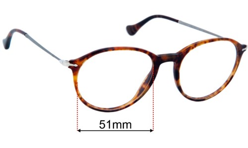Sunglass Fix Replacement Lenses for Persol 3125-V - 51mm Wide 