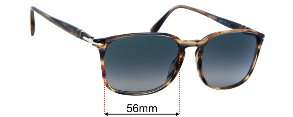 Sunglass Fix Replacement Lenses for Persol 3158-S - 56mm Wide