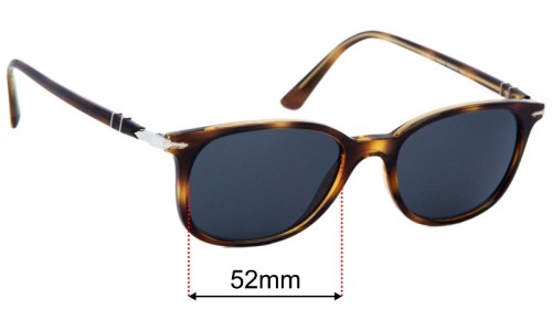 Persol 3183-V Replacement Sunglass Lenses - 52mm wide 