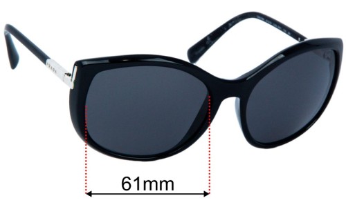 Sunglass Fix Replacement Lenses for Prada SPR 09N - 61mm wide 