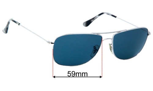 Ray Ban RB3543 Replacement Sunglass Lenses - 59mm wide 