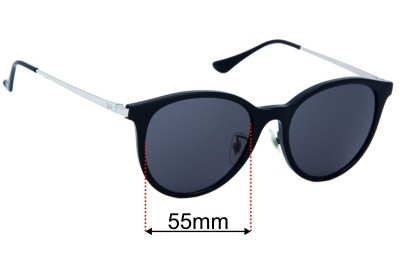Ray Ban RB4334D  Replacement Lenses 55mm wide 