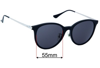Ray-Ban RB4334D Verres de Remplacement 55mm wide 