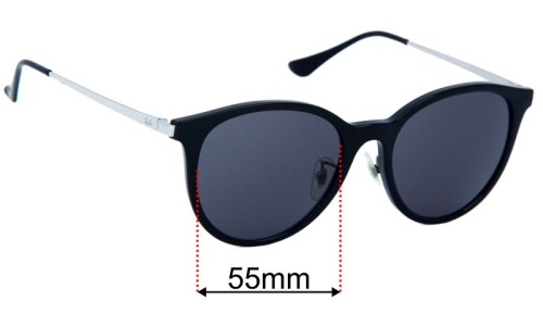 Ray Ban RB4334D Replacement Sunglass Lenses 55mm 