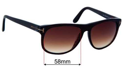 Tom Ford Olivier TF 236 Replacement Sunglass Lenses - 58mm wide 