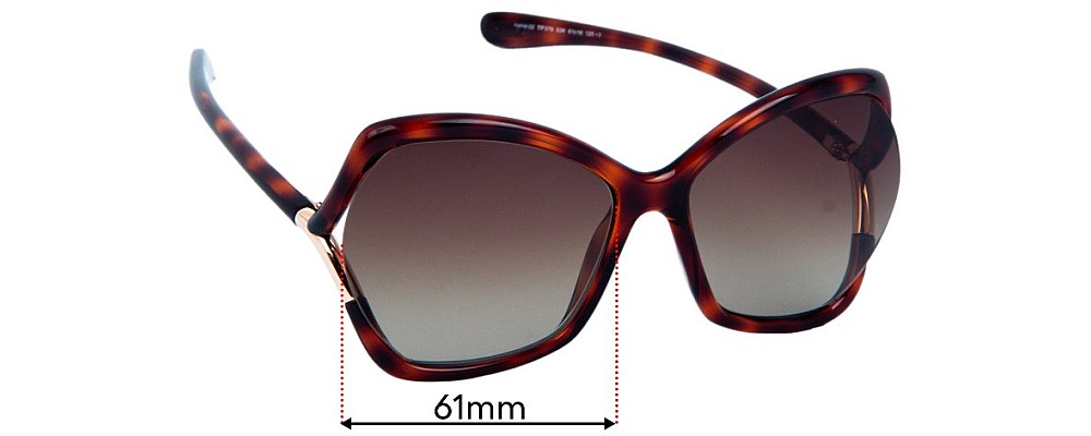 Replacement Lenses for Tom Ford Astrid-02 TF579 - 61mm Wide