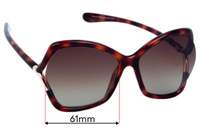 Tom Ford Astrid-02 TF579 Replacement Lenses 61mm wide 