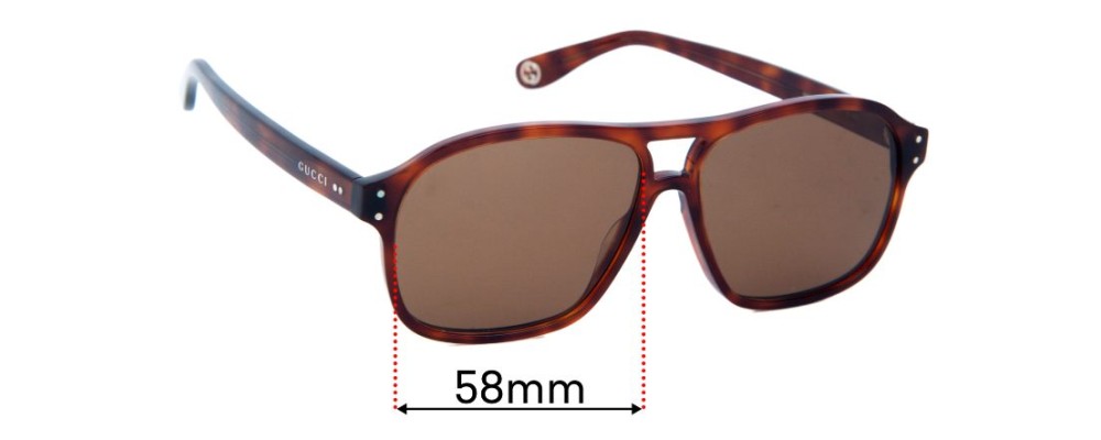 Sunglass Fix Replacement Lenses for Gucci GG0475S - 58mm Wide
