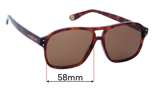 Gucci GG0475S Replacement Lenses 58mm wide 