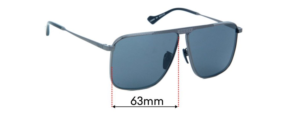 Sunglass Fix Replacement Lenses for Gucci GG0840S - 63mm Wide