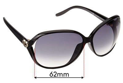 Gucci GG3525/K/S Replacement Lenses 62mm wide 