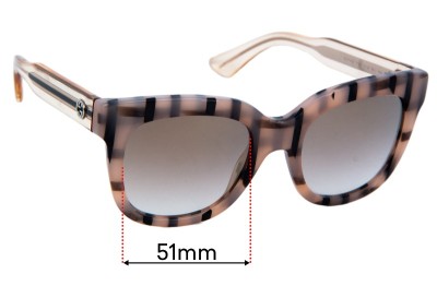 Gucci GG3748/S Replacement Lenses 51mm wide 