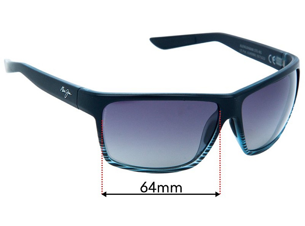 Sunglass Fix Ersatzgläser für Maui Jim MJ839 Alenuihaha - 64mm Wide Sunglass Fix Ersatzgläser für Maui Jim MJ839 Alenuihaha - 64mm Wide