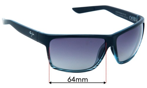 Sunglass Fix Ersatzgläser für Maui Jim MJ839 Alenuihaha - 64mm Wide Maui Jim MJ839 Alenuihaha Ersatzlinsen 64mm wide