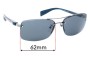 Sunglass Fix Lentes de Repuesto para Prada SPS50N & PS50NS - 62mm Wide 