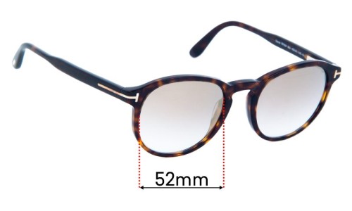 Tom Ford Dante TF834 Replacement Lenses 52mm wide 