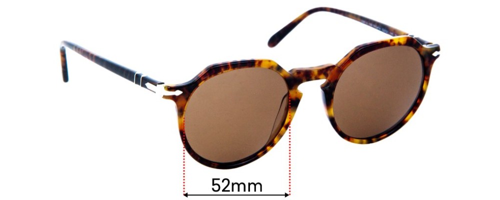 Sunglass Fix Replacement Lenses for Persol 3281-S - 52mm Wide