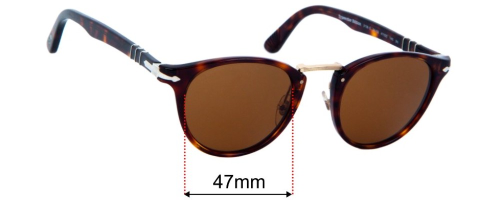 Persol 3108-S Typewriter Edition Replacement Lenses 47mm