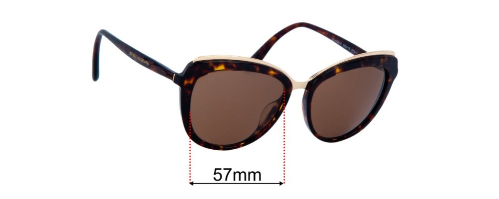 Replacement Lenses for Dolce & Gabbana DG4304F - 57mm Wide