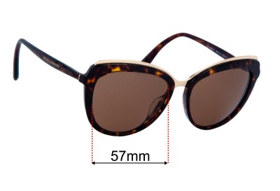 Dolce & Gabbana DG4304F Replacement Lenses 57mm wide 