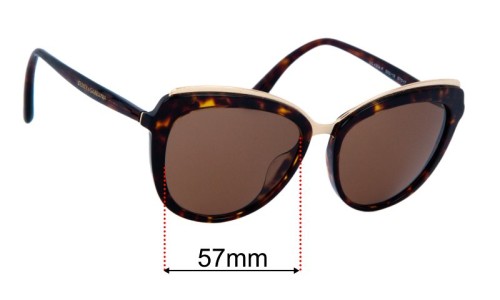 Sunglass Fix Replacement Lenses for Dolce & Gabbana DG4304F - 57mm Wide 