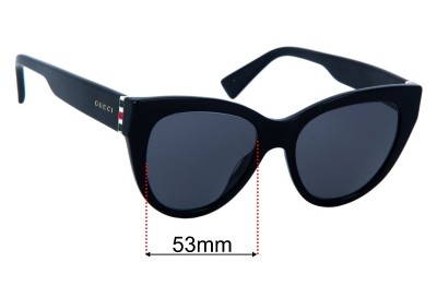 Gucci GG0460S Replacement Lenses 53mm wide 