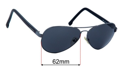 Sunglass Fix Replacement Lenses for Lacoste L163S - 62mm Wide 