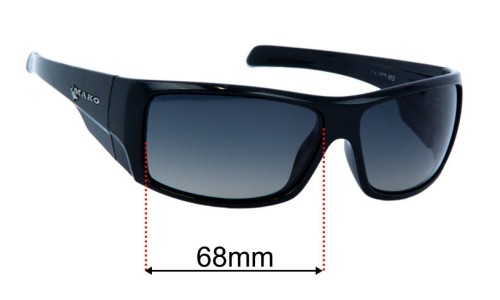 Mako Indestructible 9578 Replacement Sunglass Lenses - 68mm wide 